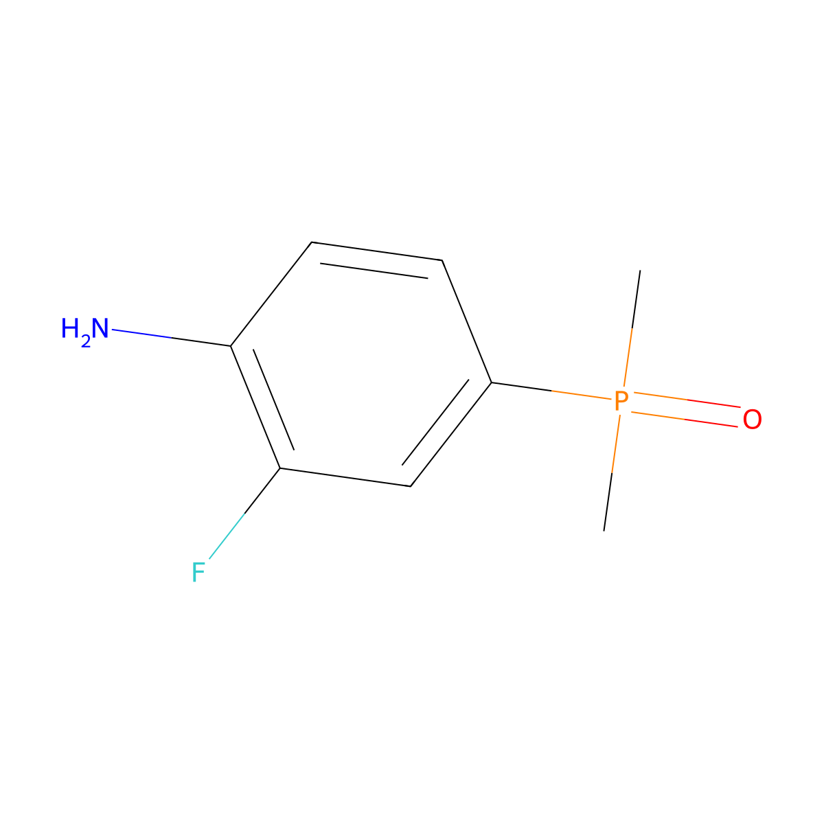 4-(Dimethylphosphoryl)-2-fluoroaniline molecular structure, CAS 1197956-35-6