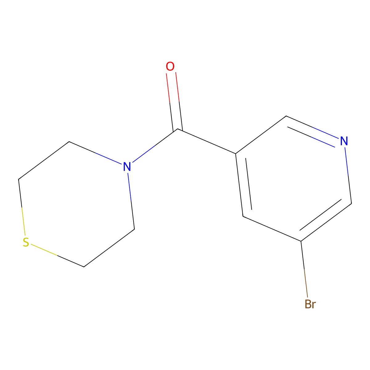 (5-Bromopyridin-3-yl)(thiomorpholino)methanone molecular structure, CAS 1197957-37-1