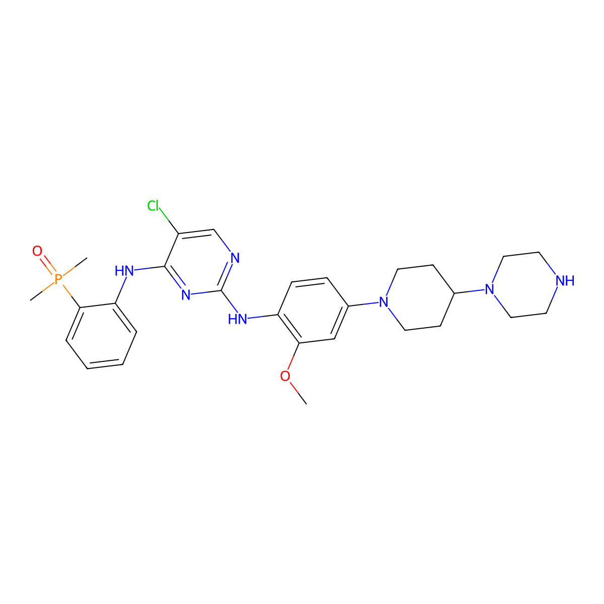 N-Demethyl brigatinib molecular structure, CAS 1197958-75-0