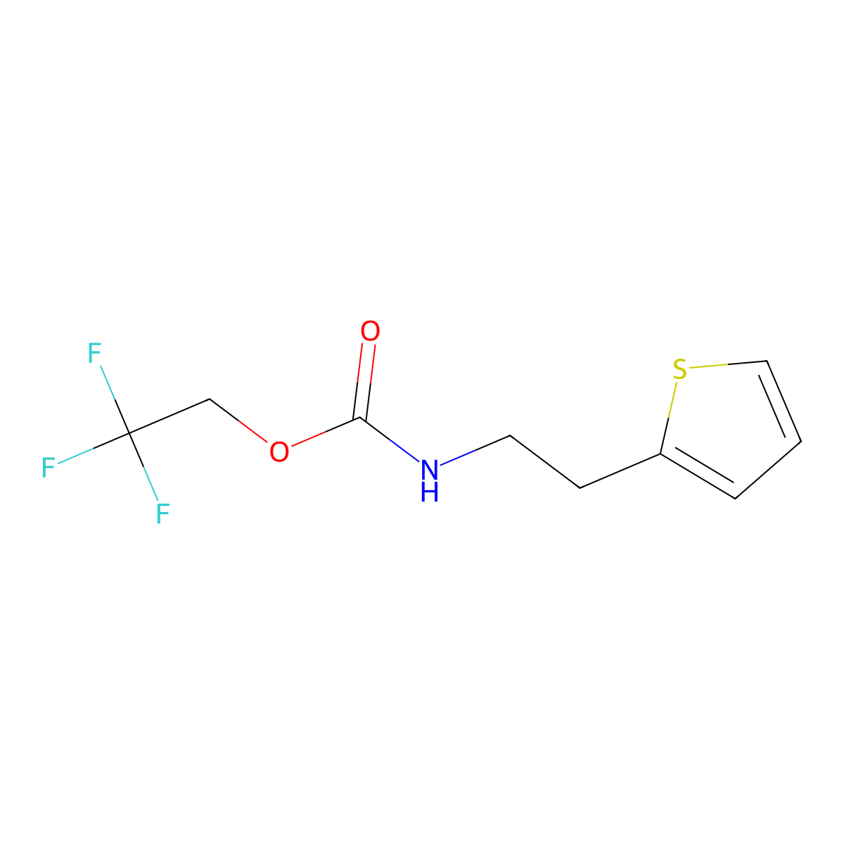 2,2,2-trifluoroethyl N-[2-(thiophen-2-yl)ethyl]carbamate molecular structure, CAS 1197974-36-9