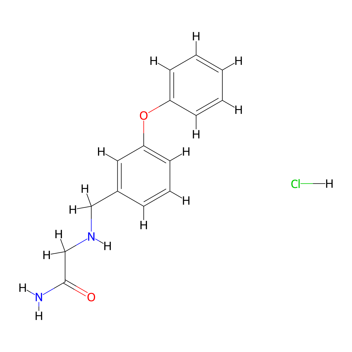 2-{[(3-Phenoxyphenyl)methyl]amino}acetamide hydrochloride molecular structure, CAS 1197974-38-1