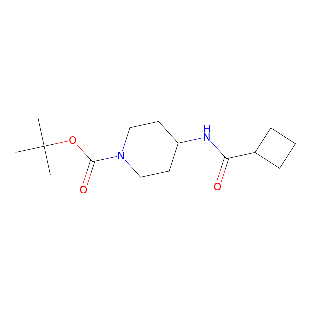 tert-Butyl 4-(cyclobutanecarbonylamino)piperidine-1-carboxylate molecular structure, CAS 1197980-74-7