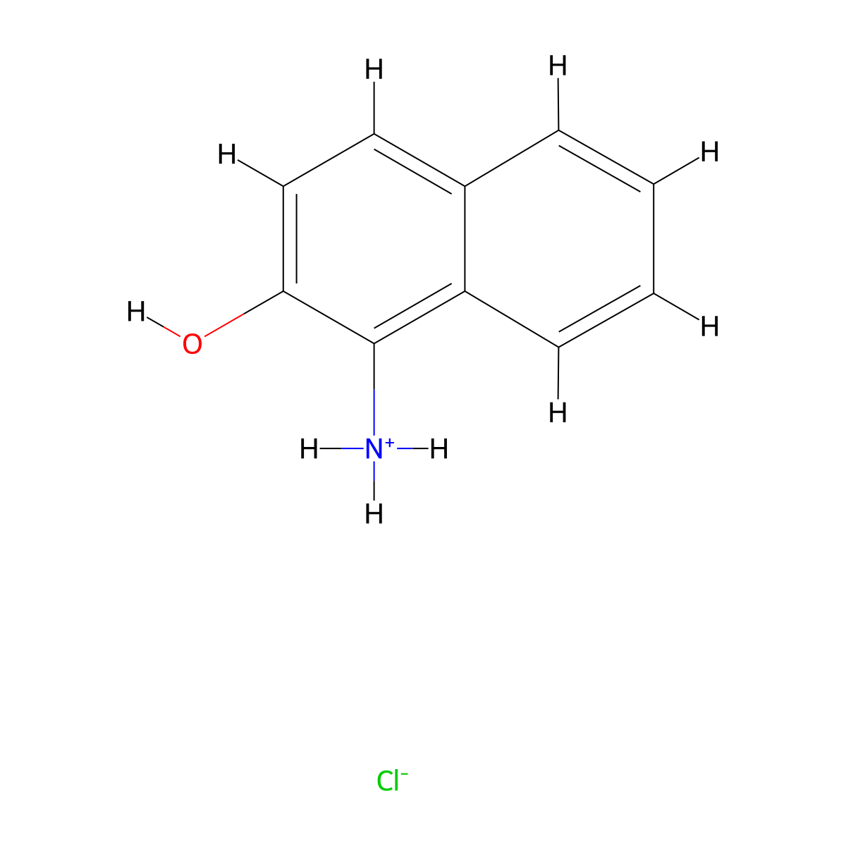 2-Naphthalenol, 1-amino-, hydrochloride molecular structure, CAS 1198-27-2