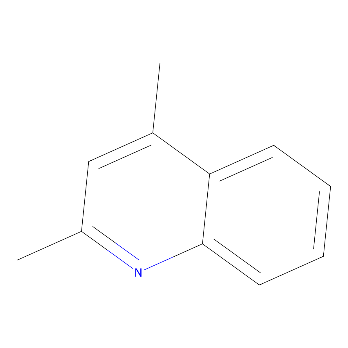 2,4-Dimethylquinoline molecular structure, CAS 1198-37-4