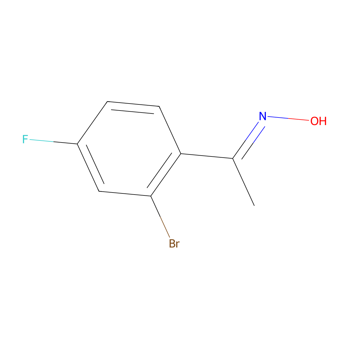 (E)-N-[1-(2-bromo-4-fluorophenyl)ethylidene]hydroxylamine molecular structure, CAS 1198-41-0