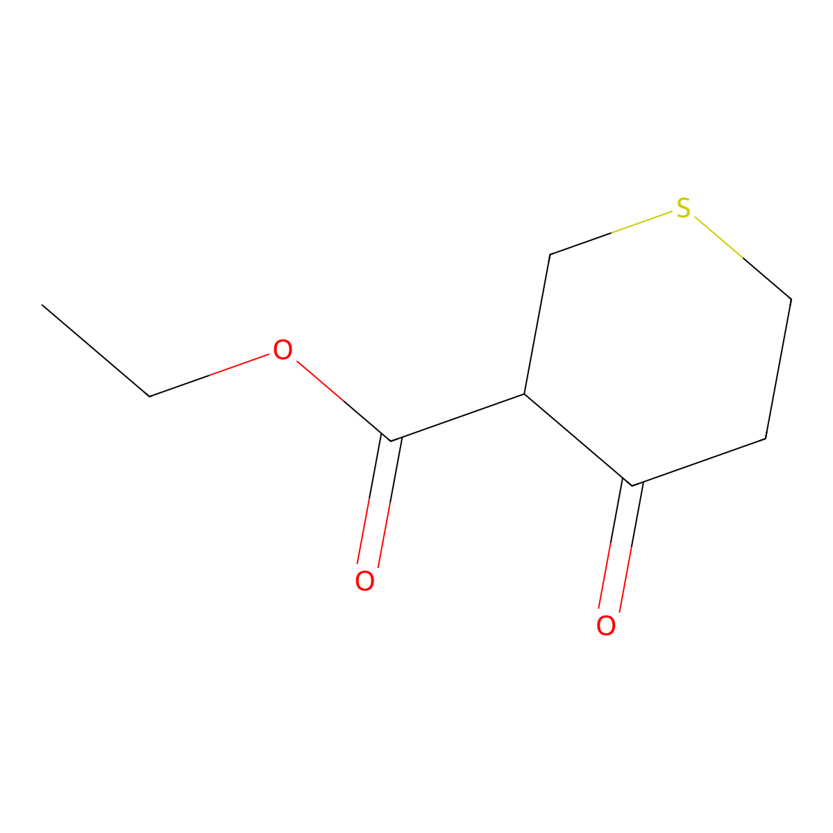 Ethyl 4-oxotetrahydro-2H-thiopyran-3-carboxylate molecular structure, CAS 1198-44-3