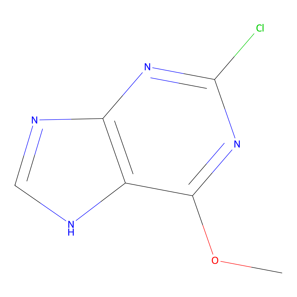 2-Chloro-6-methoxypurine molecular structure, CAS 1198-46-5
