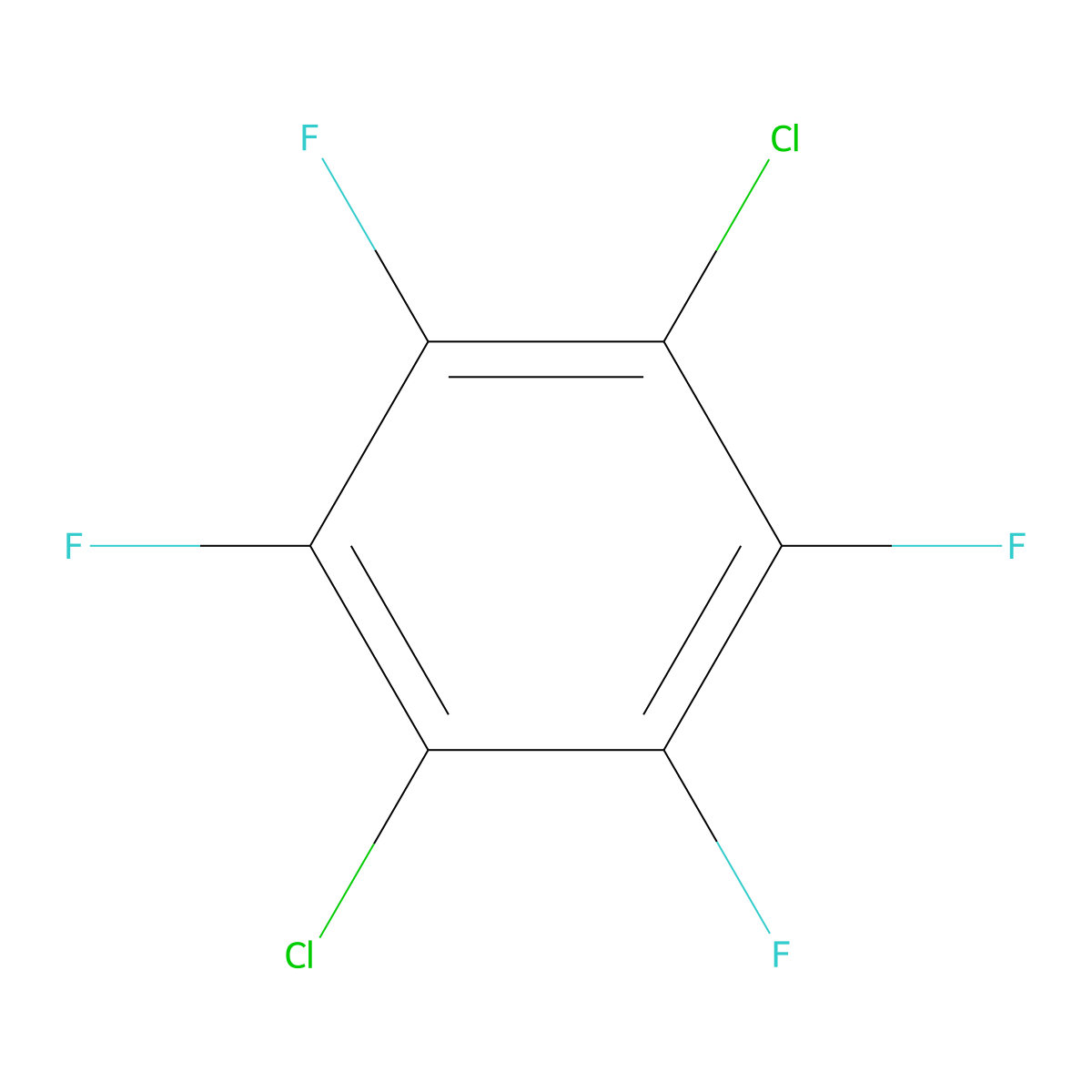 Benzene, 1,4-dichloro-2,3,5,6-tetrafluoro- molecular structure, CAS 1198-62-5