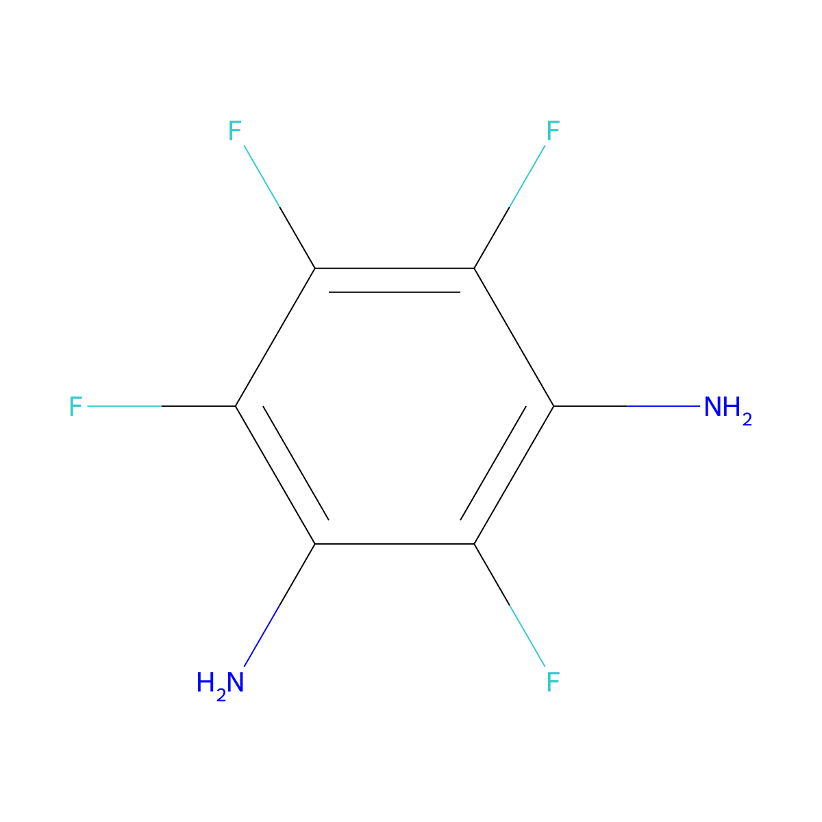Tetrafluoro-m-phenylenediamine molecular structure, CAS 1198-63-6