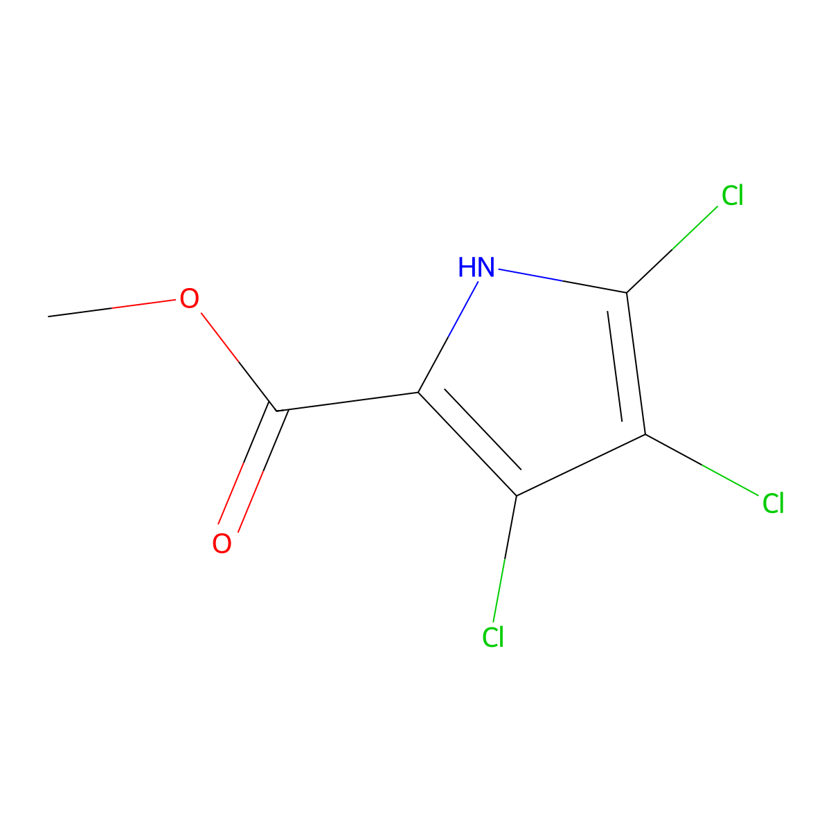 3,4,5-Trichloro-1H-pyrrole-2-carboxylic acid methyl ester molecular structure, CAS 1198-68-1