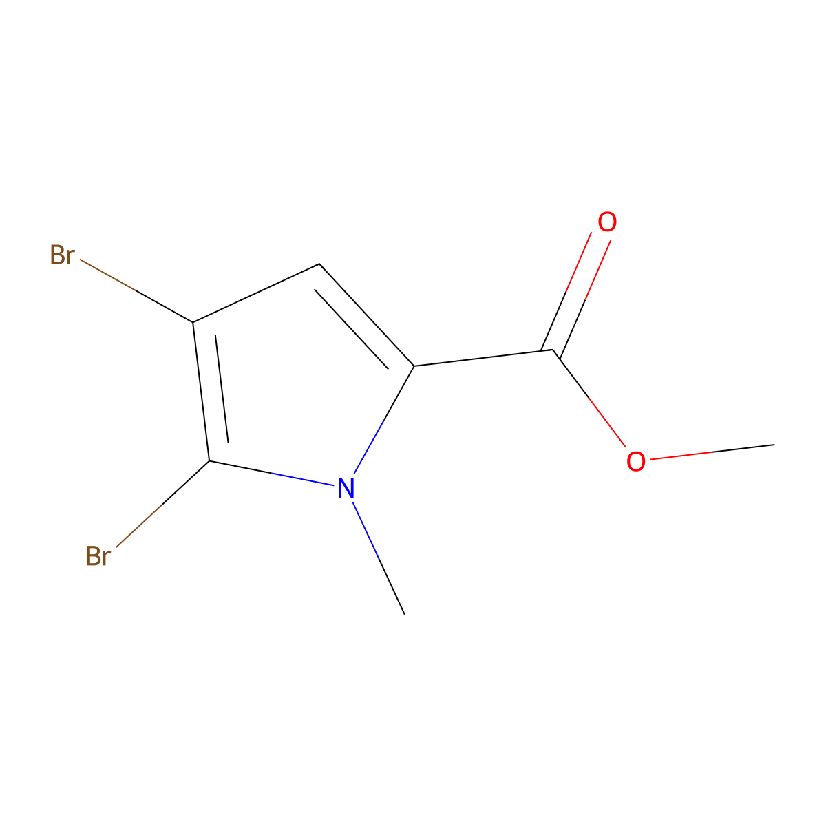 Methyl 4,5-Dibromo-1-Methylpyrrole-2-Carboxylate molecular structure, CAS 1198-71-6