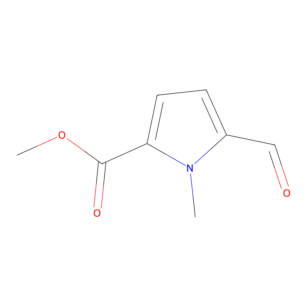 methyl 5-formyl-1-methyl-1H-pyrrole-2-carboxylate molecular structure, CAS 1198-75-0