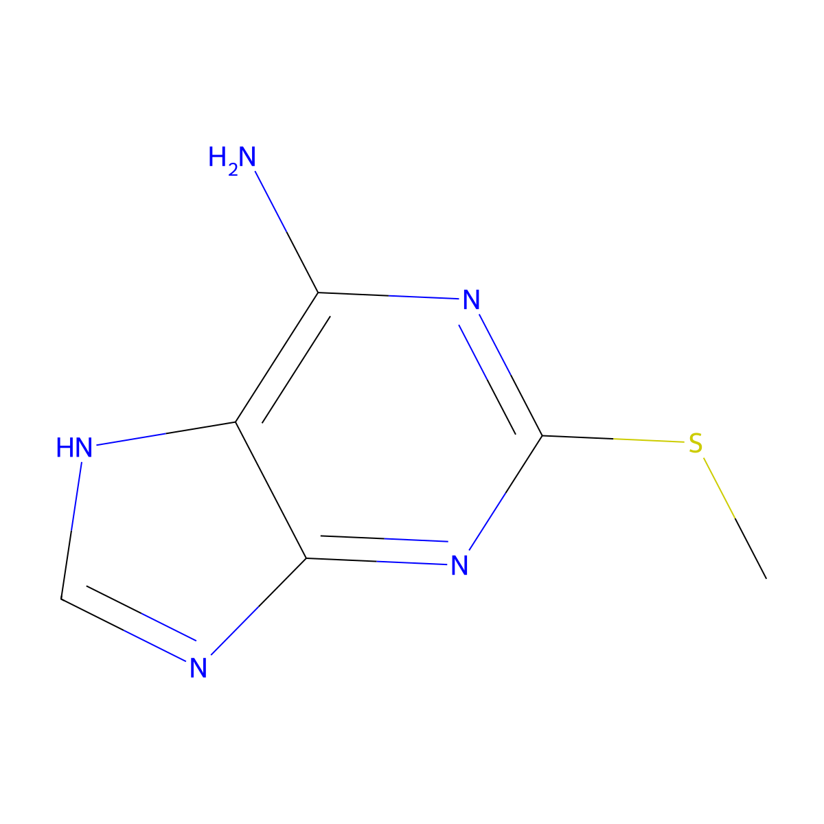 2-Methylthioadenine molecular structure, CAS 1198-83-0