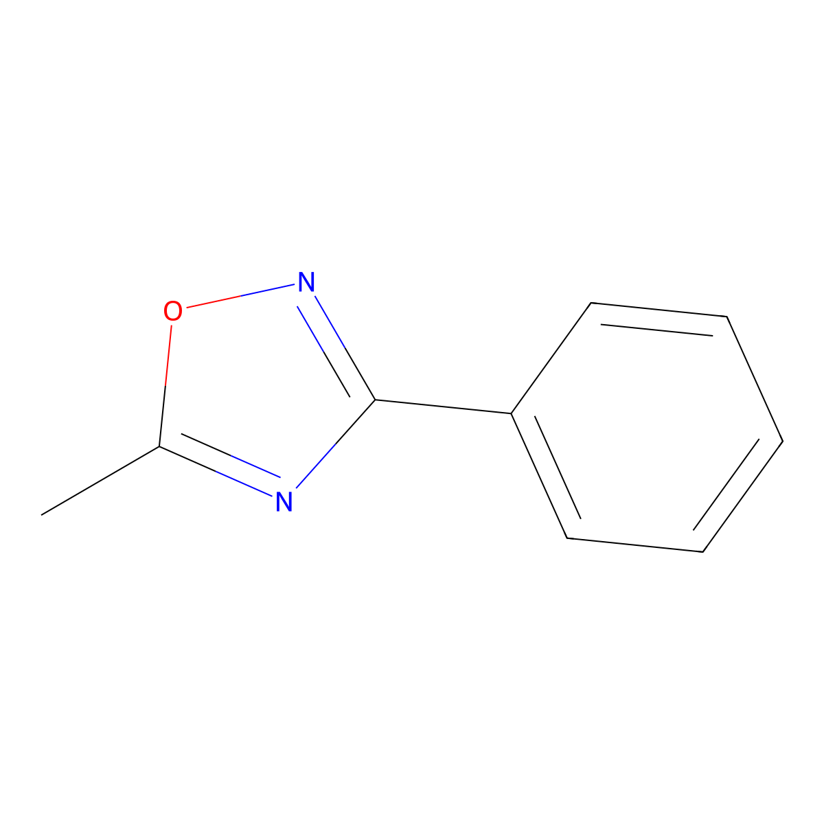 Phenylmethyloxadiazole molecular structure, CAS 1198-98-7