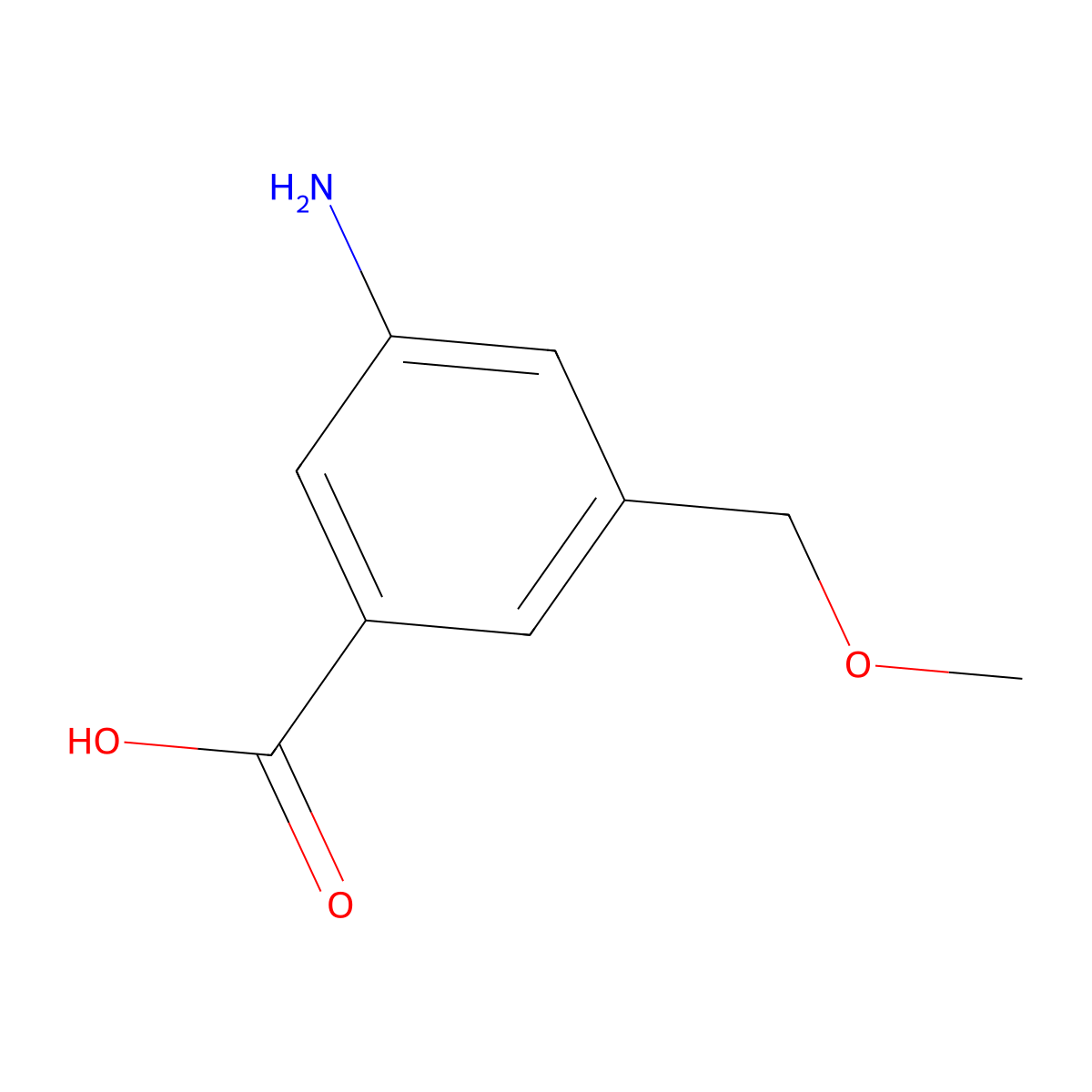 3-Amino-5-(methoxymethyl)benzoic acid molecular structure, CAS 1198006-37-9