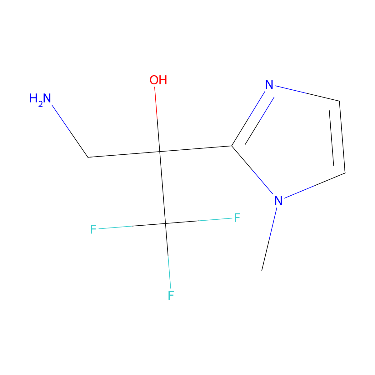 3-amino-1,1,1-trifluoro-2-(1-methyl-1H-imidazol-2-yl)propan-2-ol molecular structure, CAS 1198009-77-6