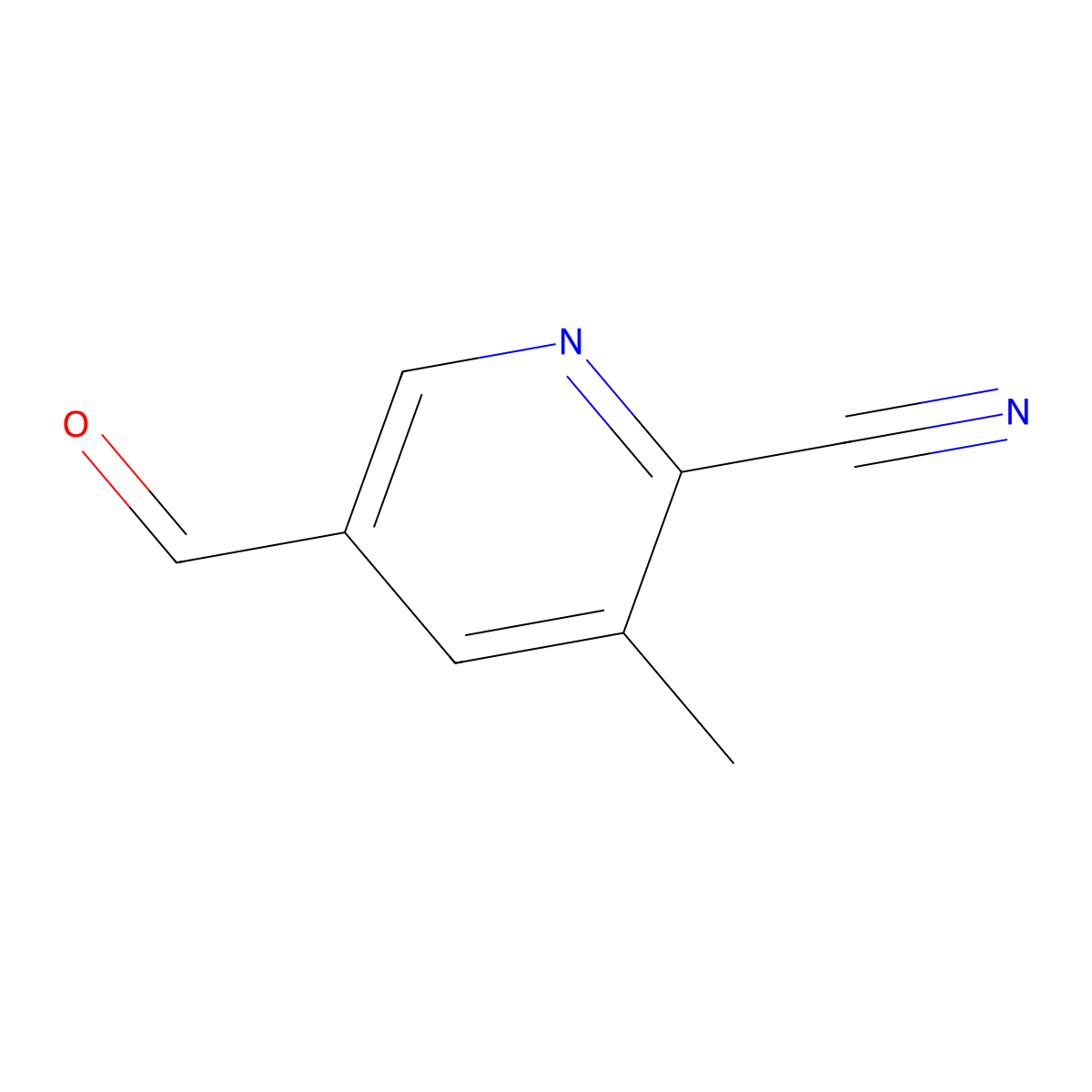 5-Formyl-3-methylpicolinonitrile molecular structure, CAS 1198016-36-2