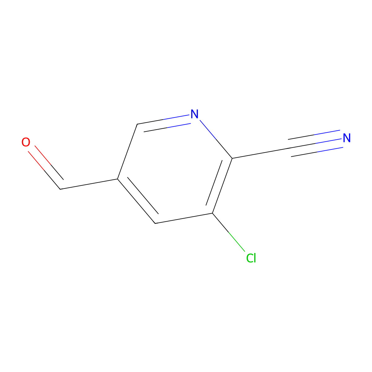3-Chloro-5-formylpicolinonitrile molecular structure, CAS 1198016-37-3