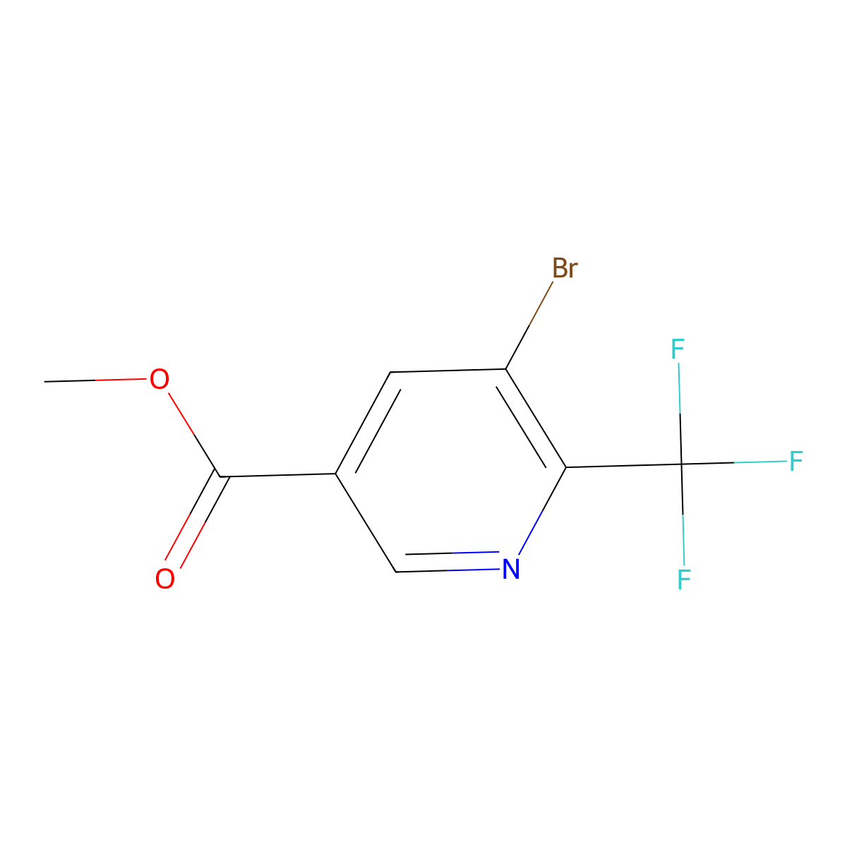 Methyl 5-bromo-6-(trifluoromethyl)nicotinate molecular structure, CAS 1198016-45-3