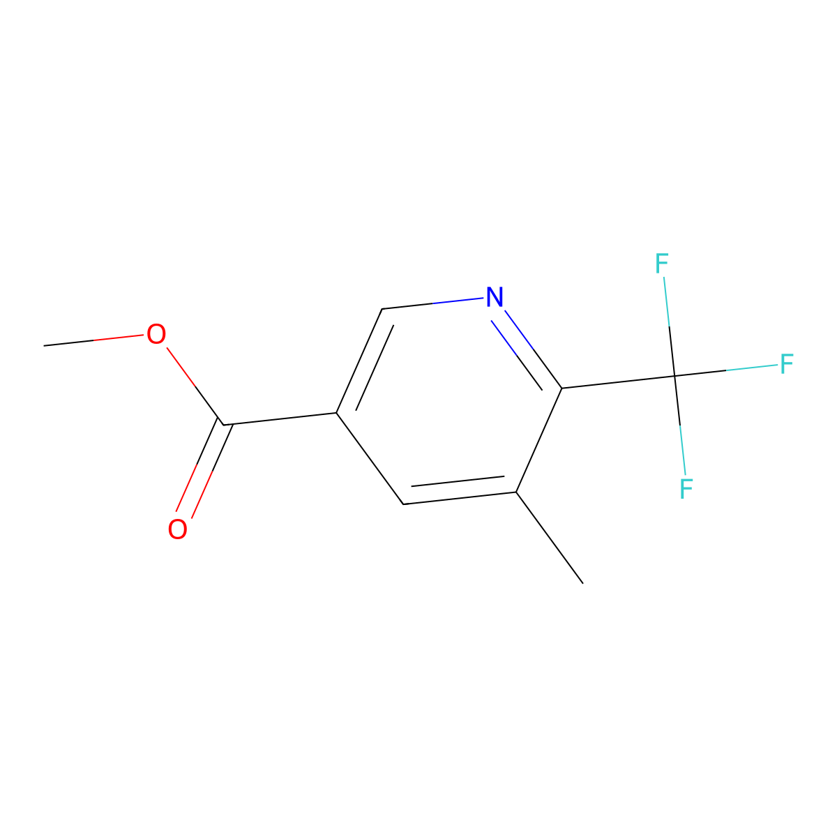Methyl 5-methyl-6-(trifluoromethyl)nicotinate molecular structure, CAS 1198016-46-4