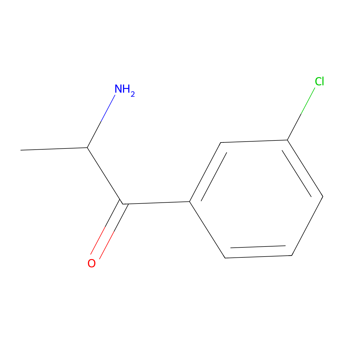 2-Amino-1-(3-chlorophenyl)propan-1-one molecular structure, CAS 119802-69-6