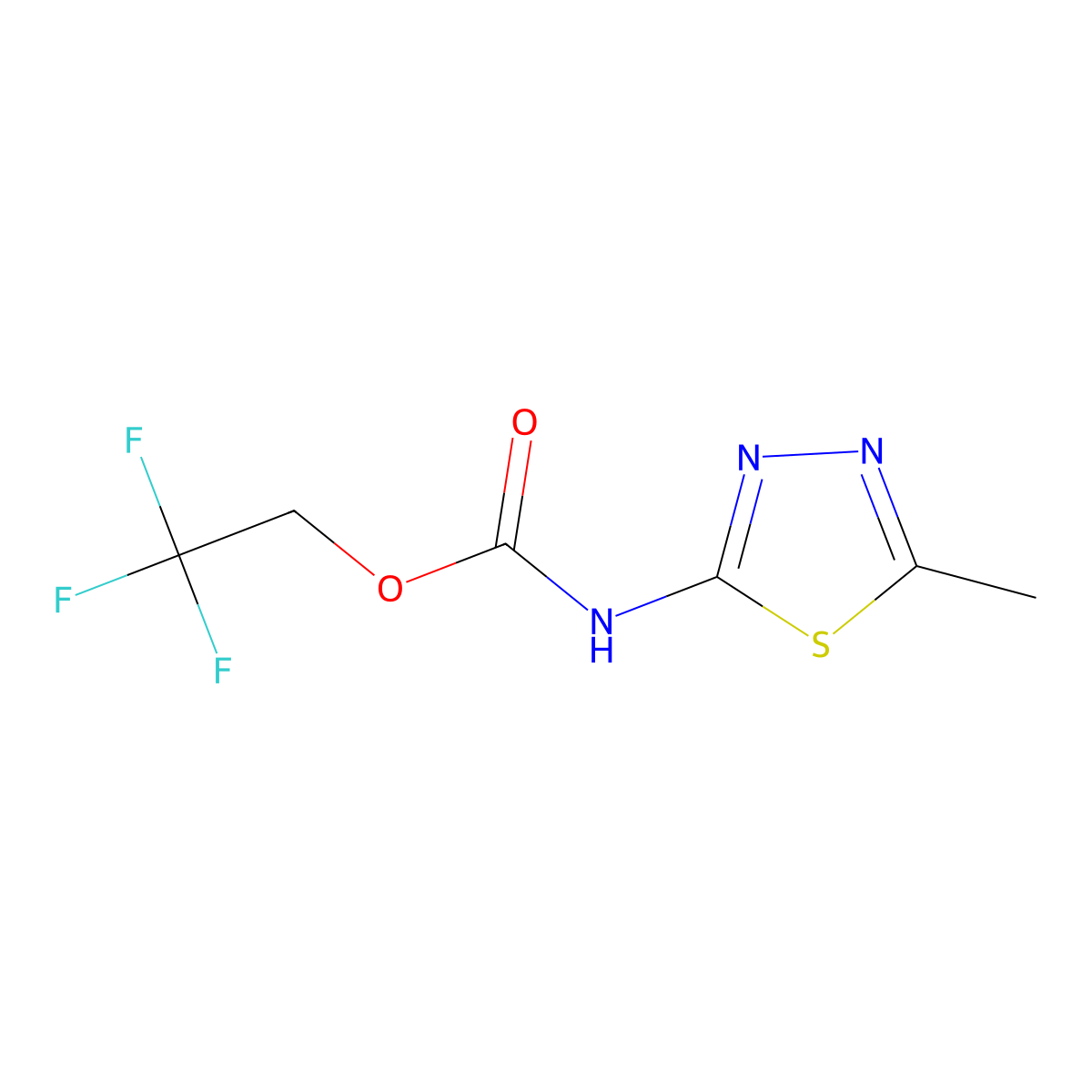 2,2,2-trifluoroethyl N-(5-methyl-1,3,4-thiadiazol-2-yl)carbamate molecular structure, CAS 1198058-39-7