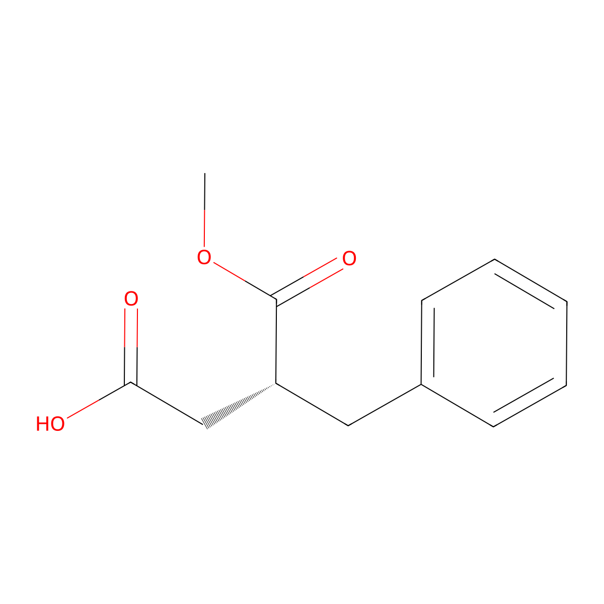 (R)-3-Benzyl-4-methoxy-4-oxobutanoic acid molecular structure, CAS 119807-84-0