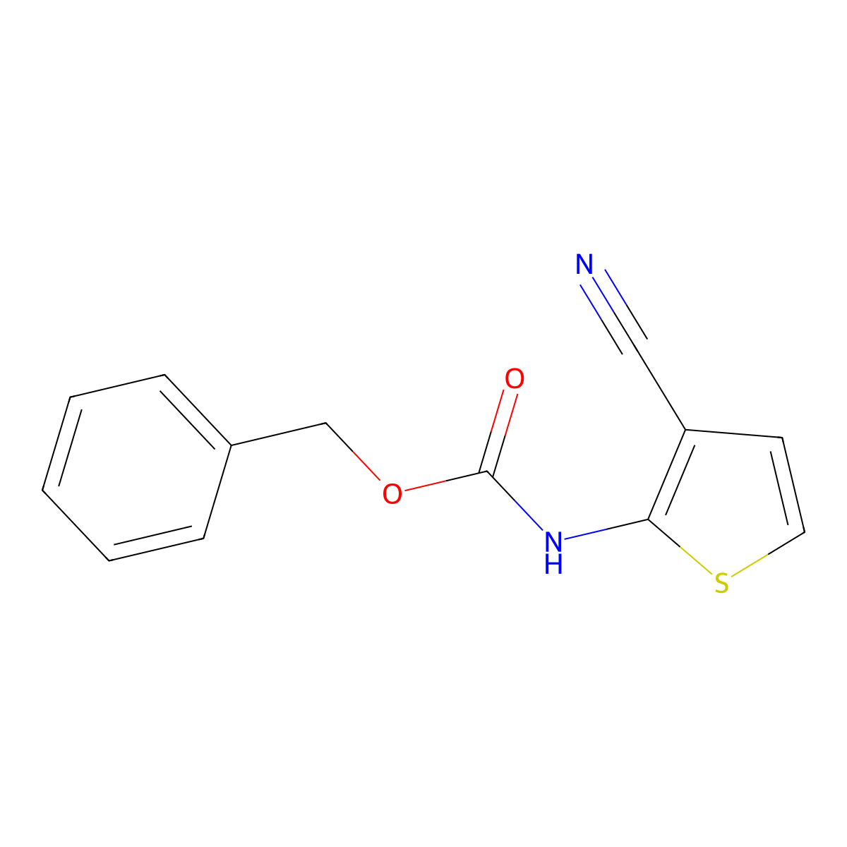 benzyl N-(3-cyanothiophen-2-yl)carbamate molecular structure, CAS 1198082-39-1