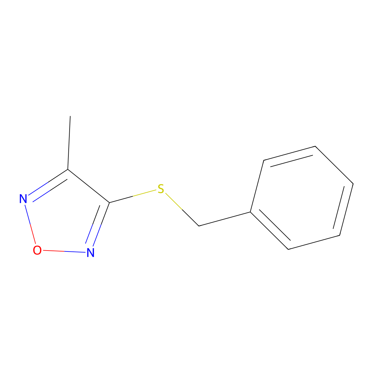 3-(Benzylthio)-4-methyl-1,2,5-oxadiazole molecular structure, CAS 1198084-51-3