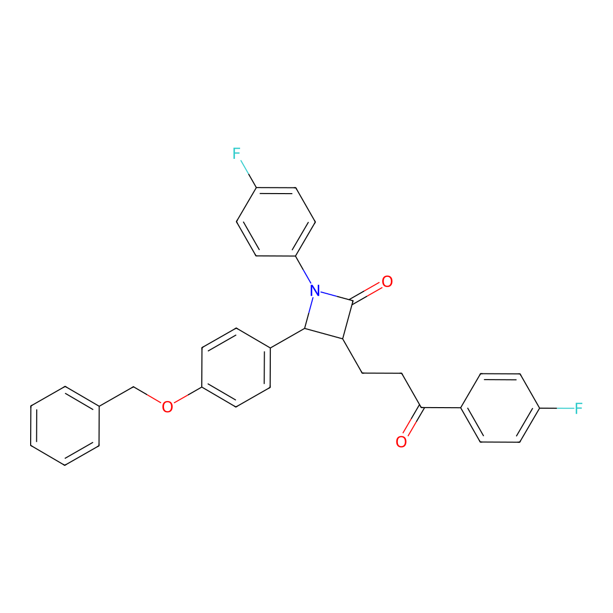 4-[4-(Benzyloxy)phenyl]-1-(4-fluorophenyl)-3-[3-(4-fluorophenyl)-3-oxopropyl]azetidin-2-one molecular structure, CAS 1198089-61-0