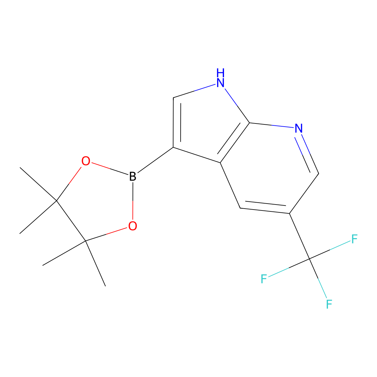 3-(4,4,5,5-Tetramethyl-1,3,2-dioxaborolan-2-yl)-5-(trifluoromethyl)-1H-pyrrolo[2,3-b]pyridine molecular structure, CAS 1198094-97-1