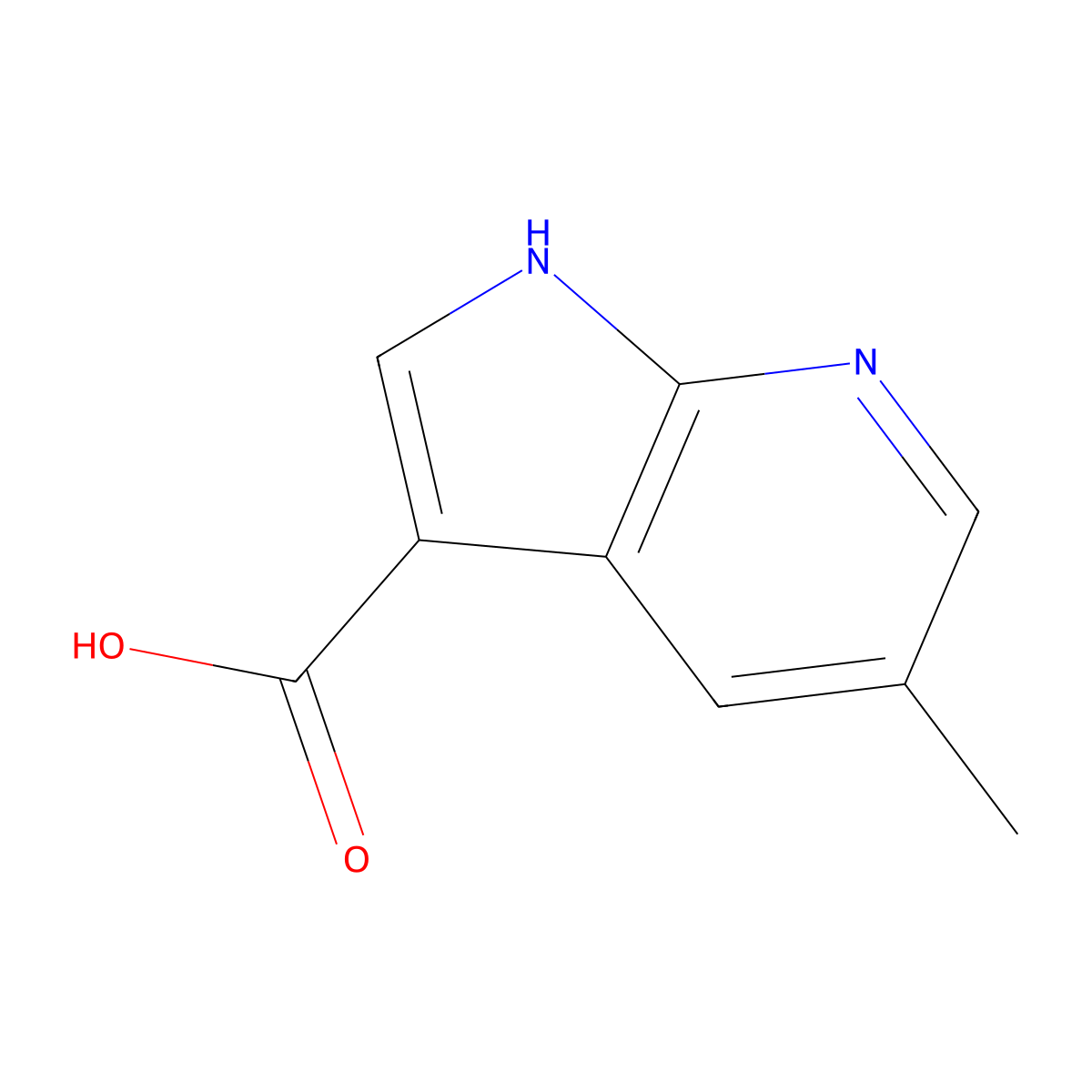5-Methyl-1H-pyrrolo[2,3-b]pyridine-3-carboxylic acid molecular structure, CAS 1198095-99-6