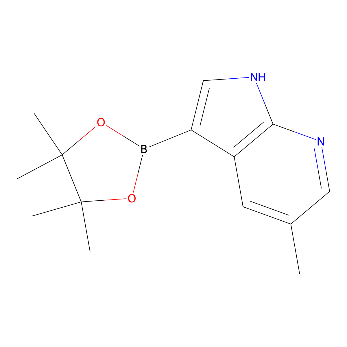5-Methyl-3-(4,4,5,5-tetramethyl-1,3,2-dioxaborolan-2-yl)-1H-pyrrolo[2,3-b]pyridine molecular structure, CAS 1198096-23-9