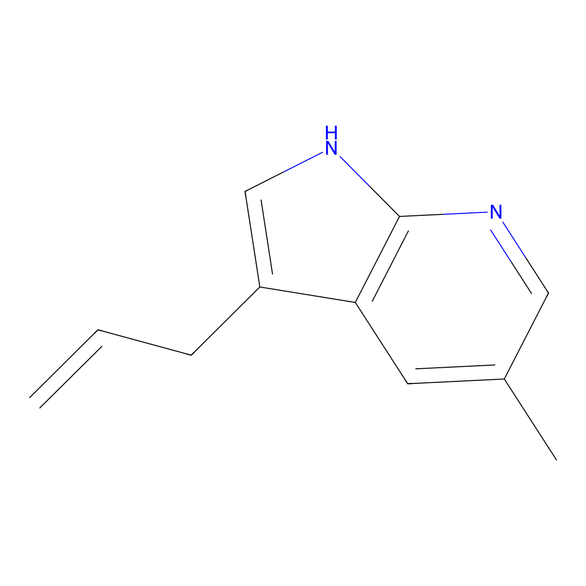3-Allyl-5-methyl-1H-pyrrolo[2,3-b]pyridine molecular structure, CAS 1198098-45-1