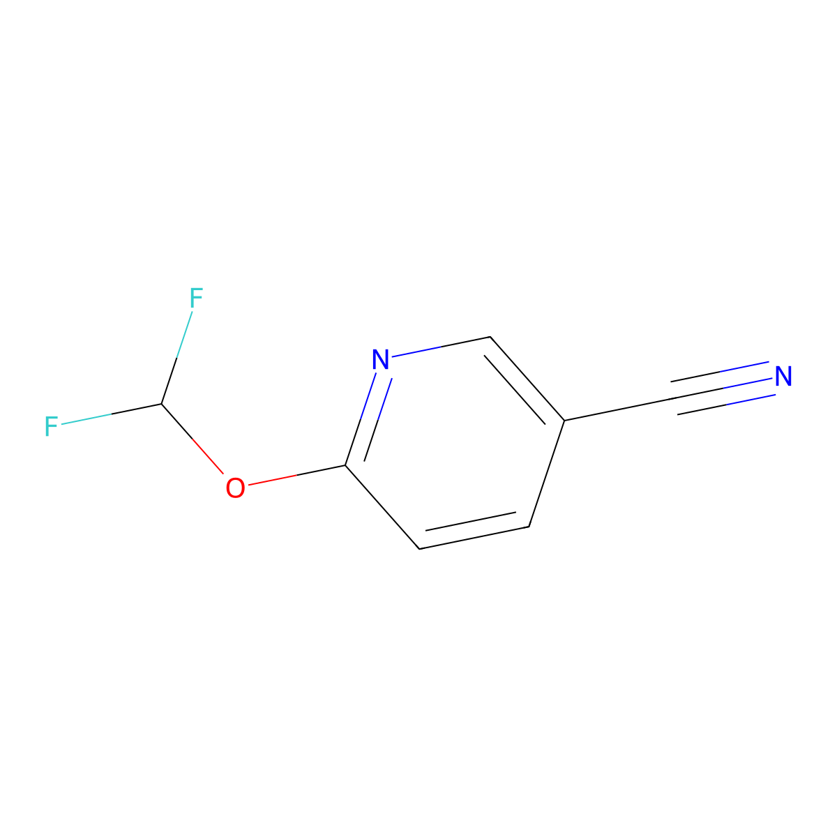 6-(Difluoromethoxy)pyridine-3-carbonitrile molecular structure, CAS 1198103-42-2