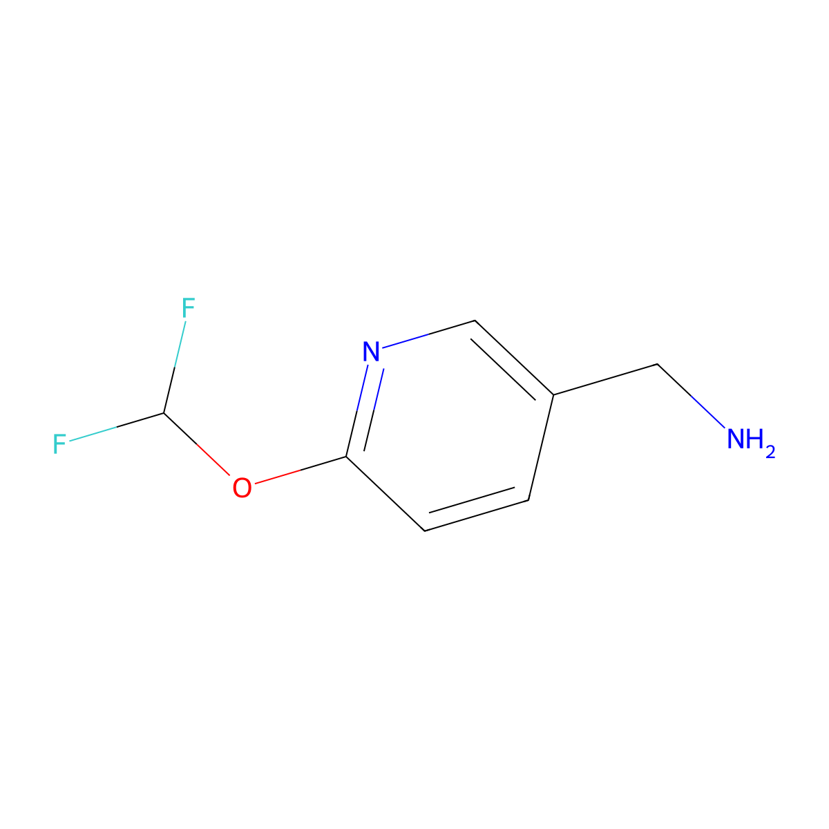 (6-(Difluoromethoxy)pyridin-3-yl)methanamine molecular structure, CAS 1198103-43-3