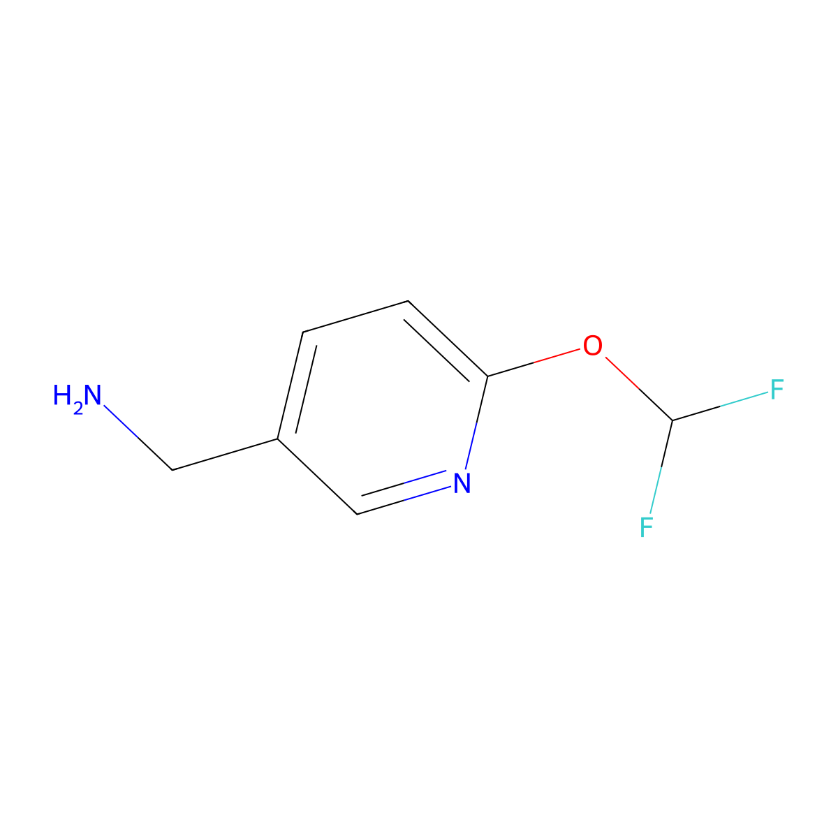 (6-(Difluoromethoxy)pyridin-3-yl)methanamine molecular structure, CAS 1198103-43-3