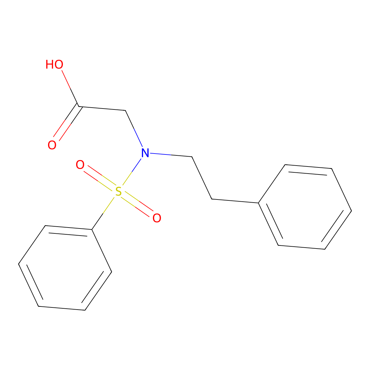 N-(2-phenylethyl)-N-(phenylsulfonyl)glycine molecular structure, CAS 119811-30-2