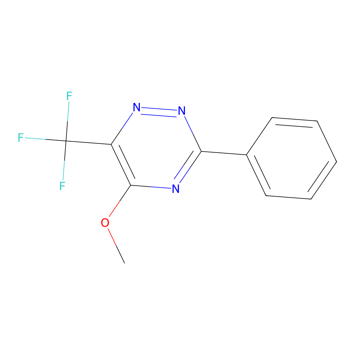 5-Methoxy-3-phenyl-6-(trifluoromethyl)-1,2,4-triazine molecular structure, CAS 119811-54-0