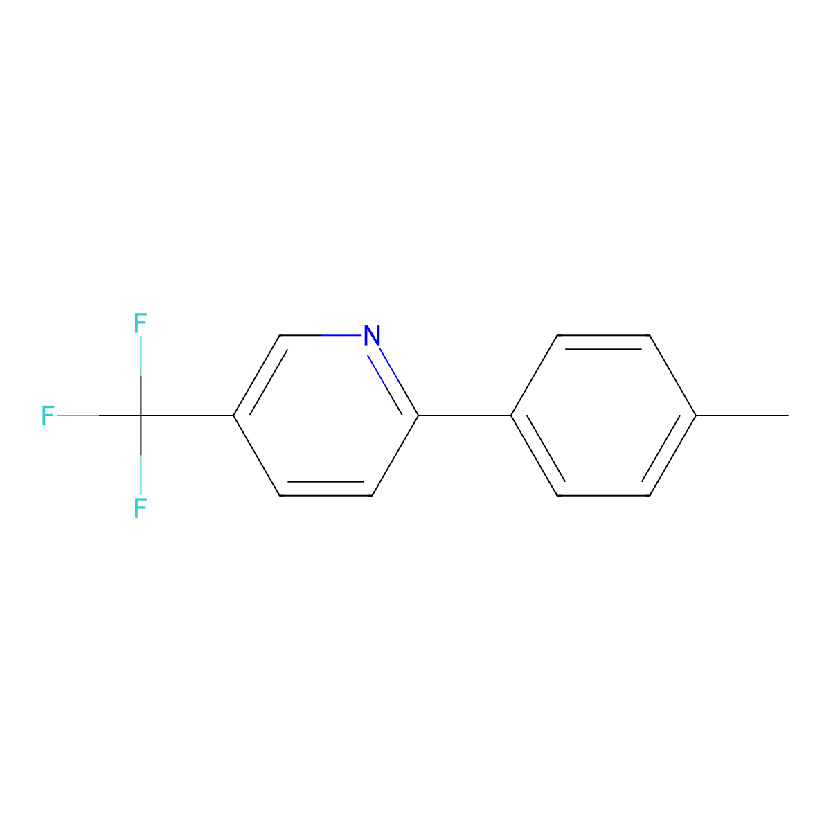 2-(4-Methylphenyl)-5-(trifluoromethyl)pyridine molecular structure, CAS 119811-95-9