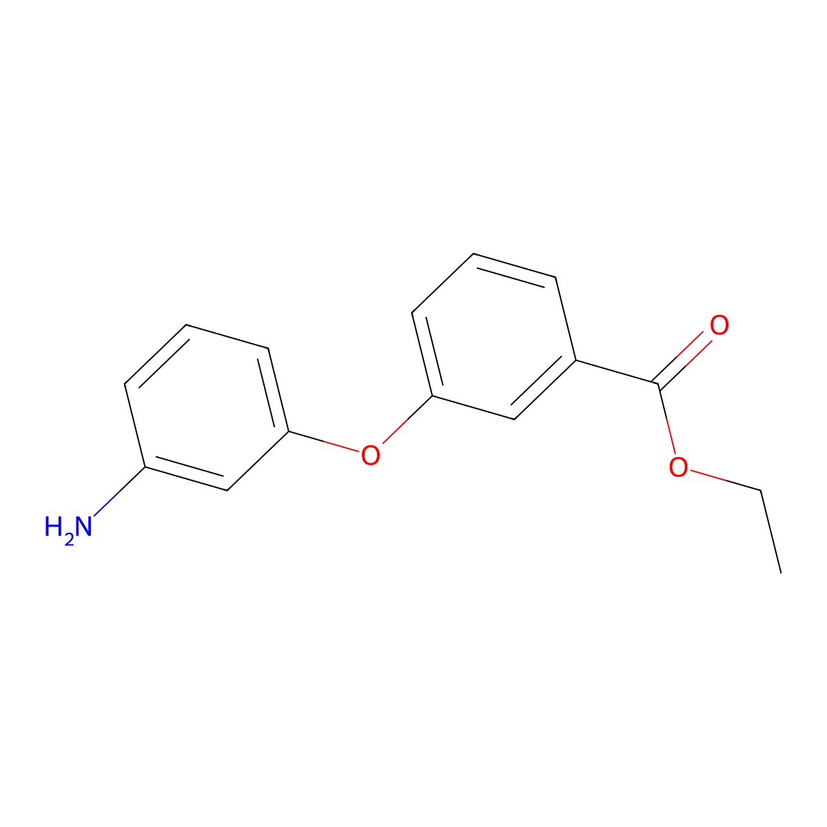 Ethyl 3-(3-aminophenoxy)benzoate molecular structure, CAS 1198117-20-2
