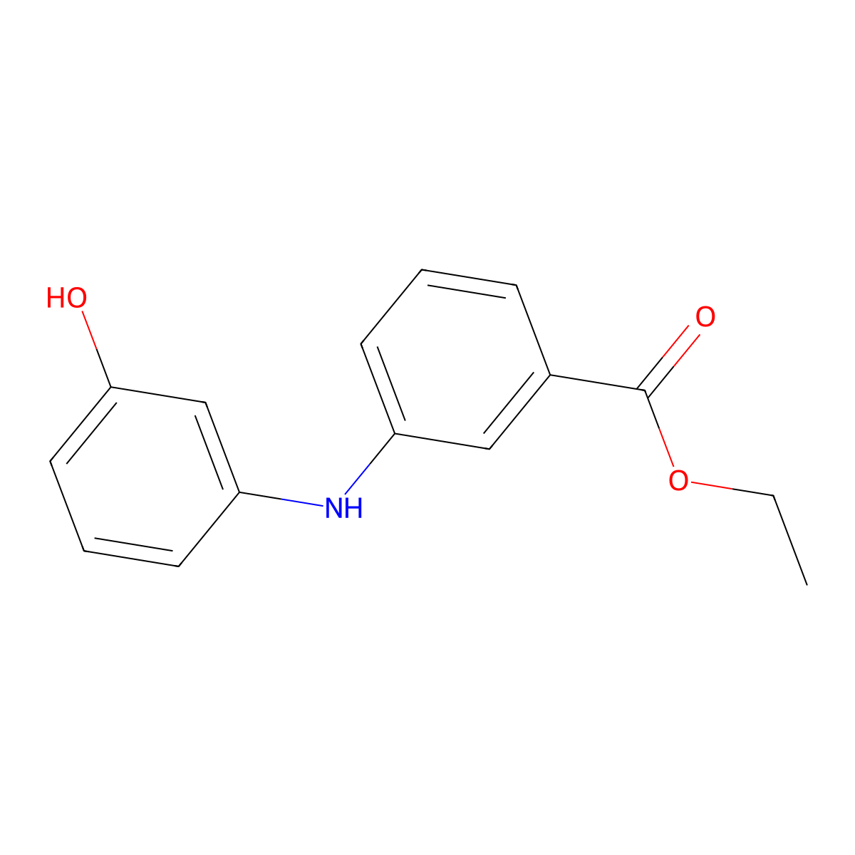 Ethyl 3-[(3-hydroxyphenyl)amino]benzoate molecular structure, CAS 1198117-22-4