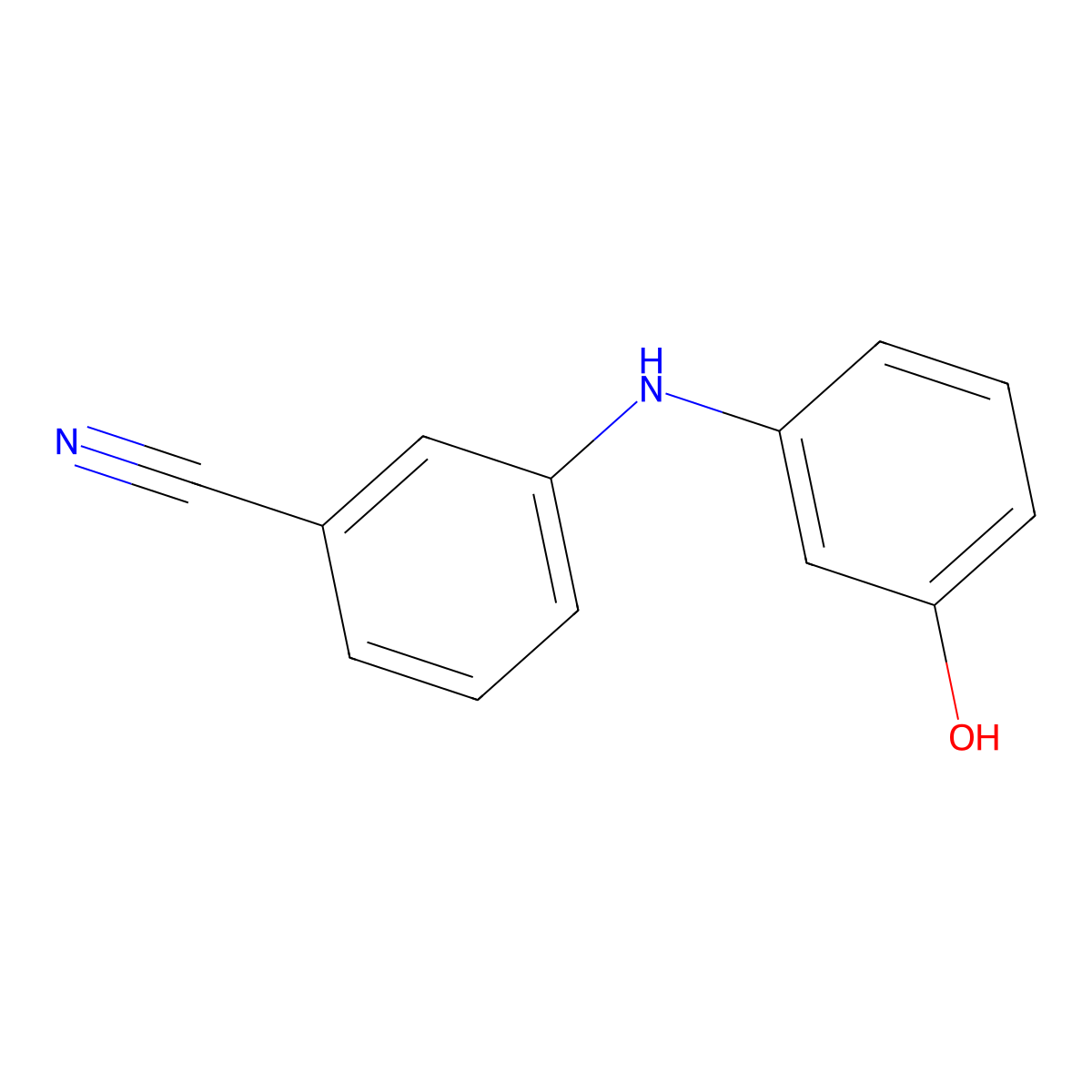 3-[(3-Hydroxyphenyl)amino]benzonitrile molecular structure, CAS 1198117-26-8