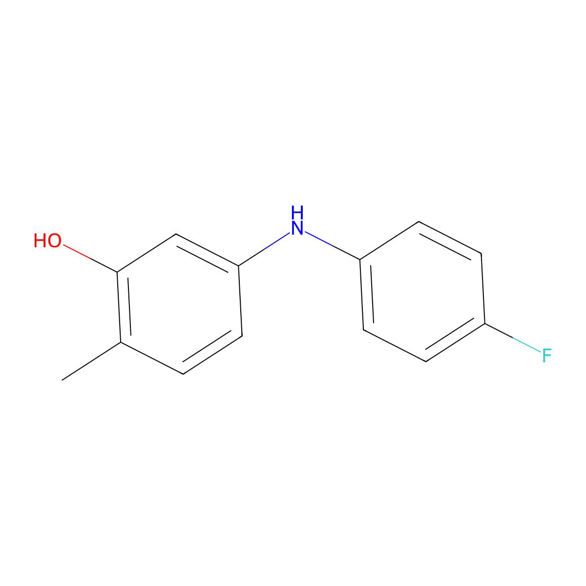 5-[(4-Fluorophenyl)amino]-2-methylphenol molecular structure, CAS 1198117-37-1