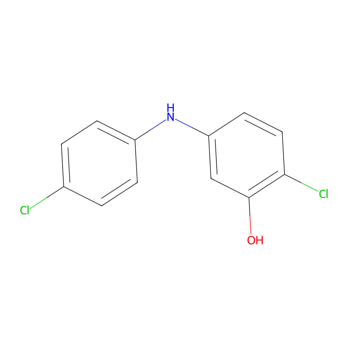 2-Chloro-5-[(4-chlorophenyl)amino]phenol molecular structure, CAS 1198117-52-0