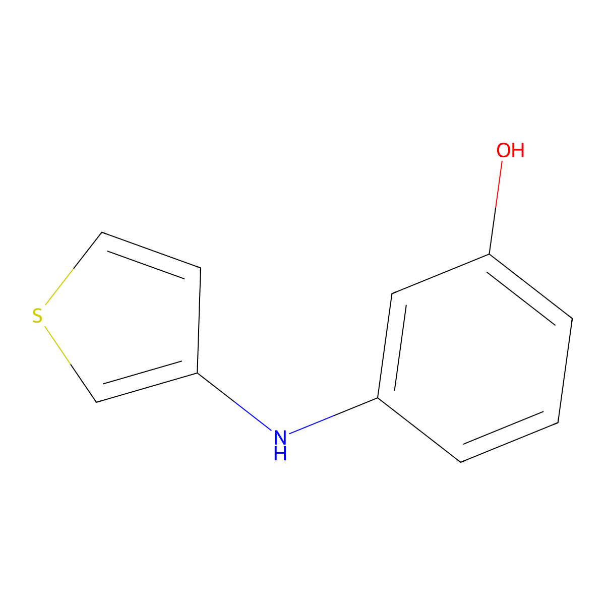3-[(Thiophen-3-yl)amino]phenol molecular structure, CAS 1198117-55-3