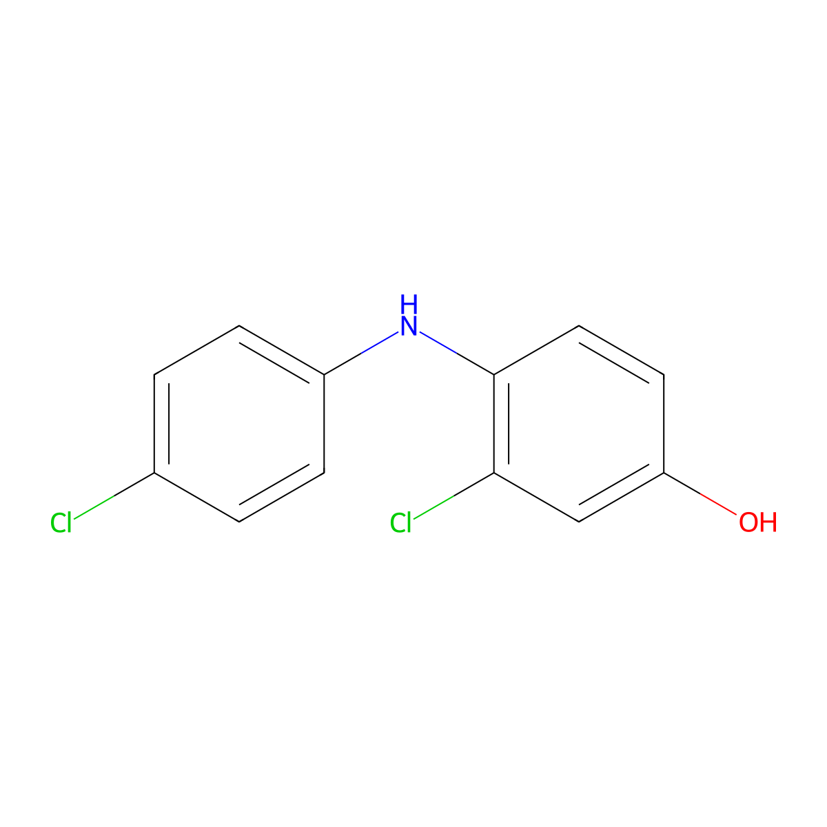 3-Chloro-4-[(4-chlorophenyl)amino]phenol molecular structure, CAS 1198117-97-3