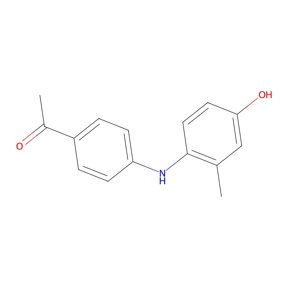 1-{4-[(4-Hydroxy-2-methylphenyl)amino]phenyl}ethan-1-one molecular structure, CAS 1198118-00-1