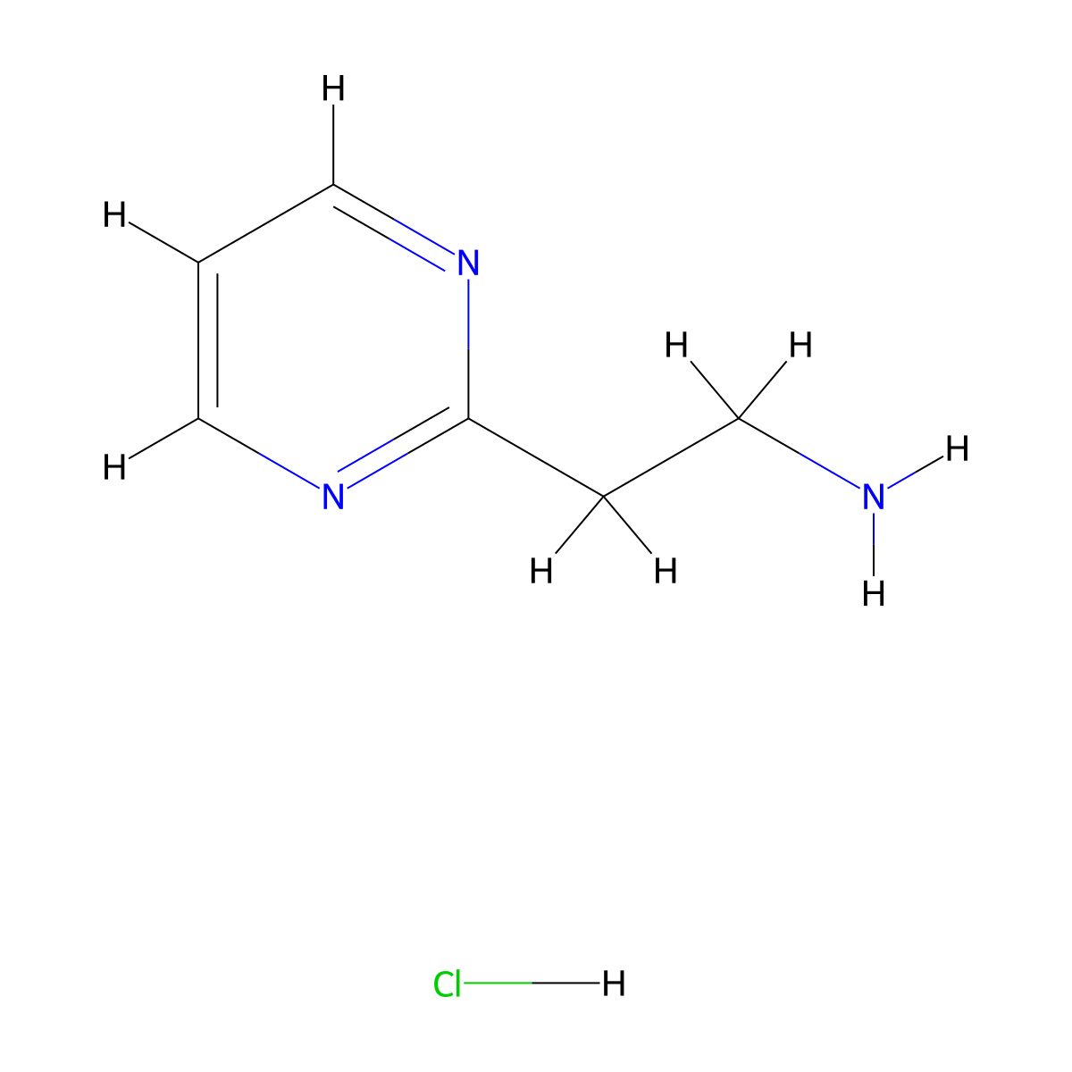 2-(Pyrimidin-2-yl)ethanamine hydrochloride molecular structure, CAS 1198118-04-5