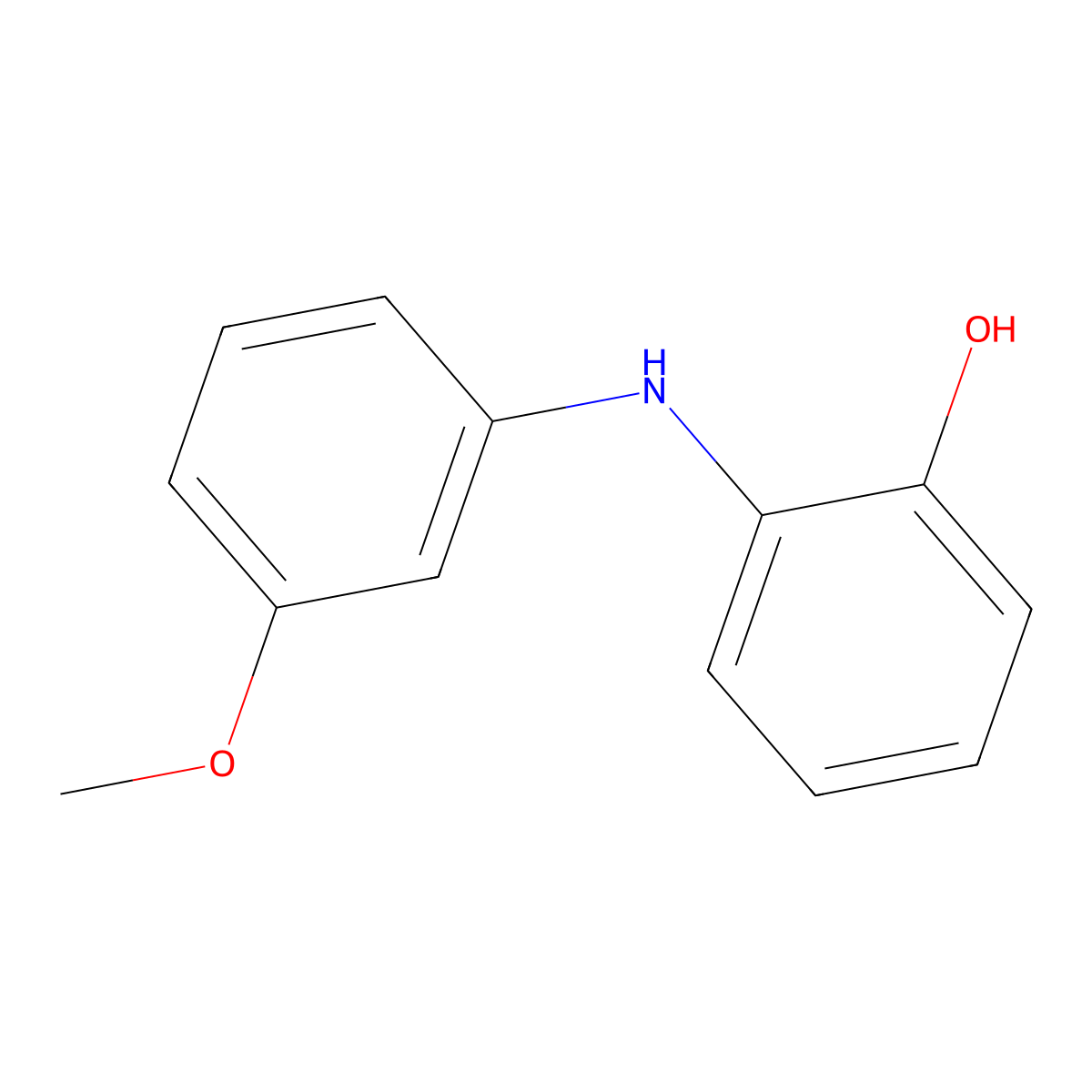 2-((3-Methoxyphenyl)amino)phenol molecular structure, CAS 1198118-07-8